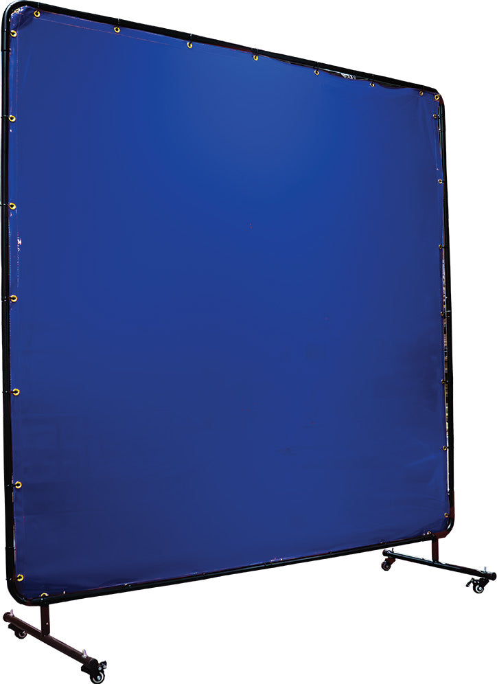 Pantalla de soldadura con marco 6'x6' (1.83m x 1.83m) azul semitransparente