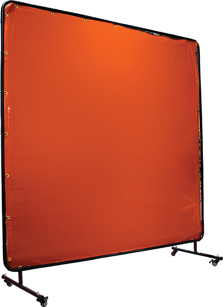 Pantalla de soldadura con marco 6'x6' (1.83m x 1.83m) naranja semitransparente