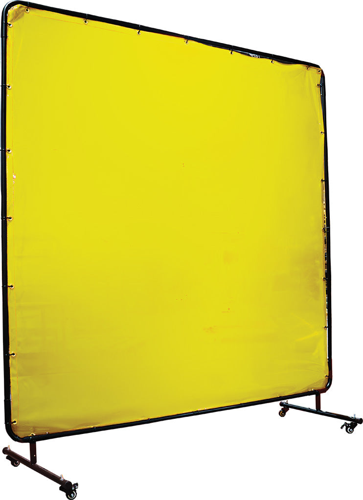 Pantalla de soldadura con marco 6'x6' (1.83m x 1.83m) amarillo semitransparente