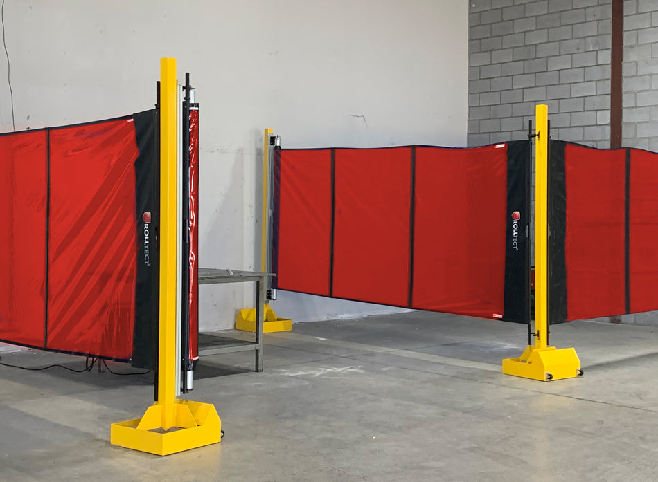 RollTect™ Pantalla retráctil para soldadura – 5.5’ x 20’ (1.67m x 6.09m) naranja semitransparente